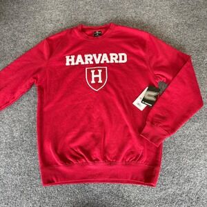 Harvard Crimson Sweatshirt Mens Medium Red Crewneck College Logo Pullover